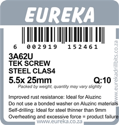 3A62 - Tek Screw Steel Class 4 -3A62_label_T